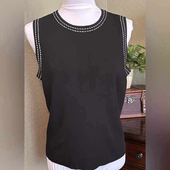 Grace Elements Black Knit Cardigan & Shell Set Contrast Stitching L - Picture 6 of 12